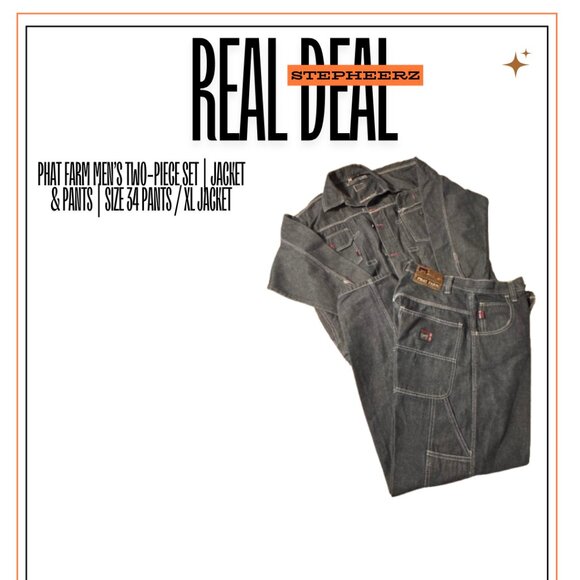 Phat Farm Men’s Two-Piece Set | Jacket & Pants | Size 34 Pants / XL Jacket - Picture 1 of 1